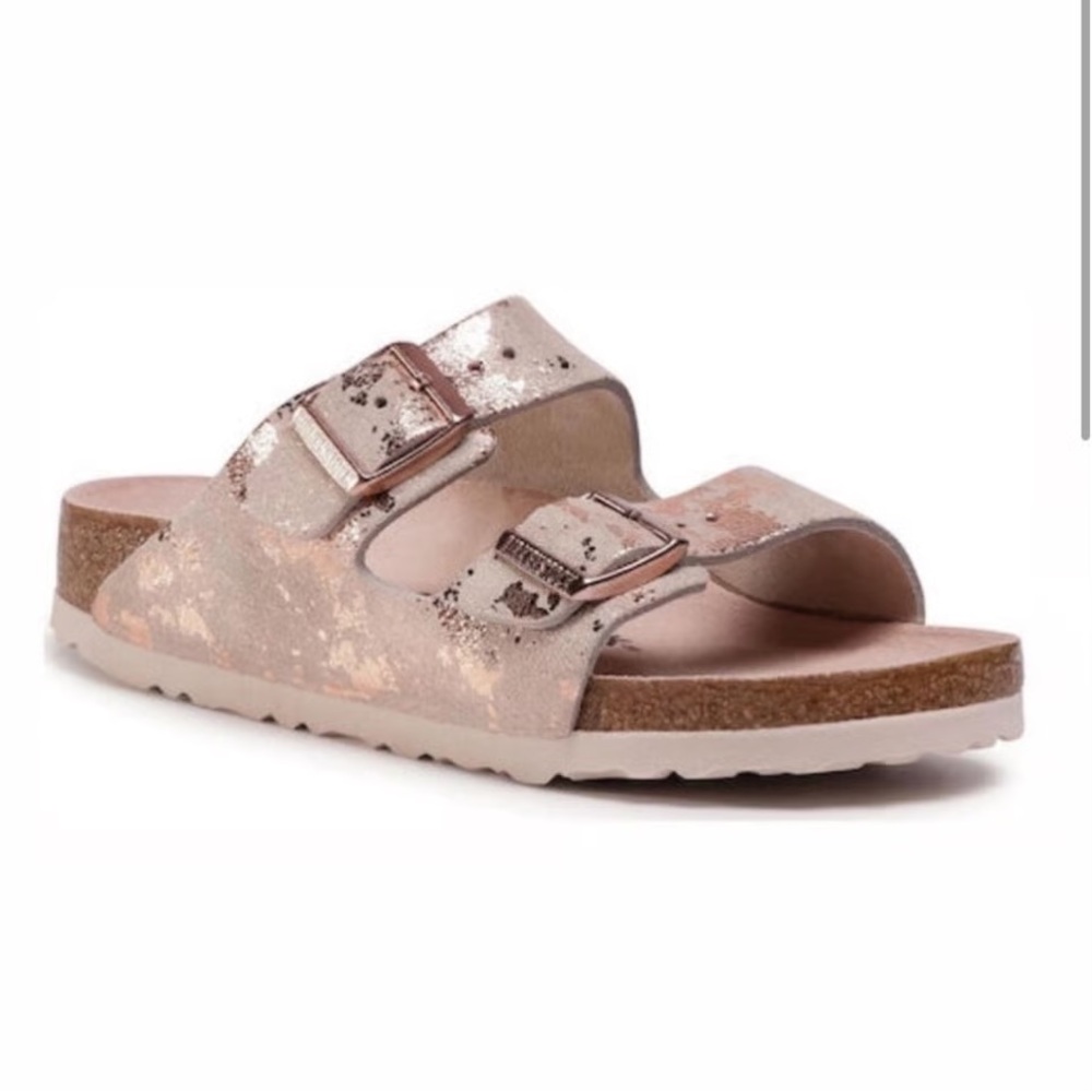 Birkenstock Arizona Vintage Metallic Rose Copper Suede Sandals US 9 M 40